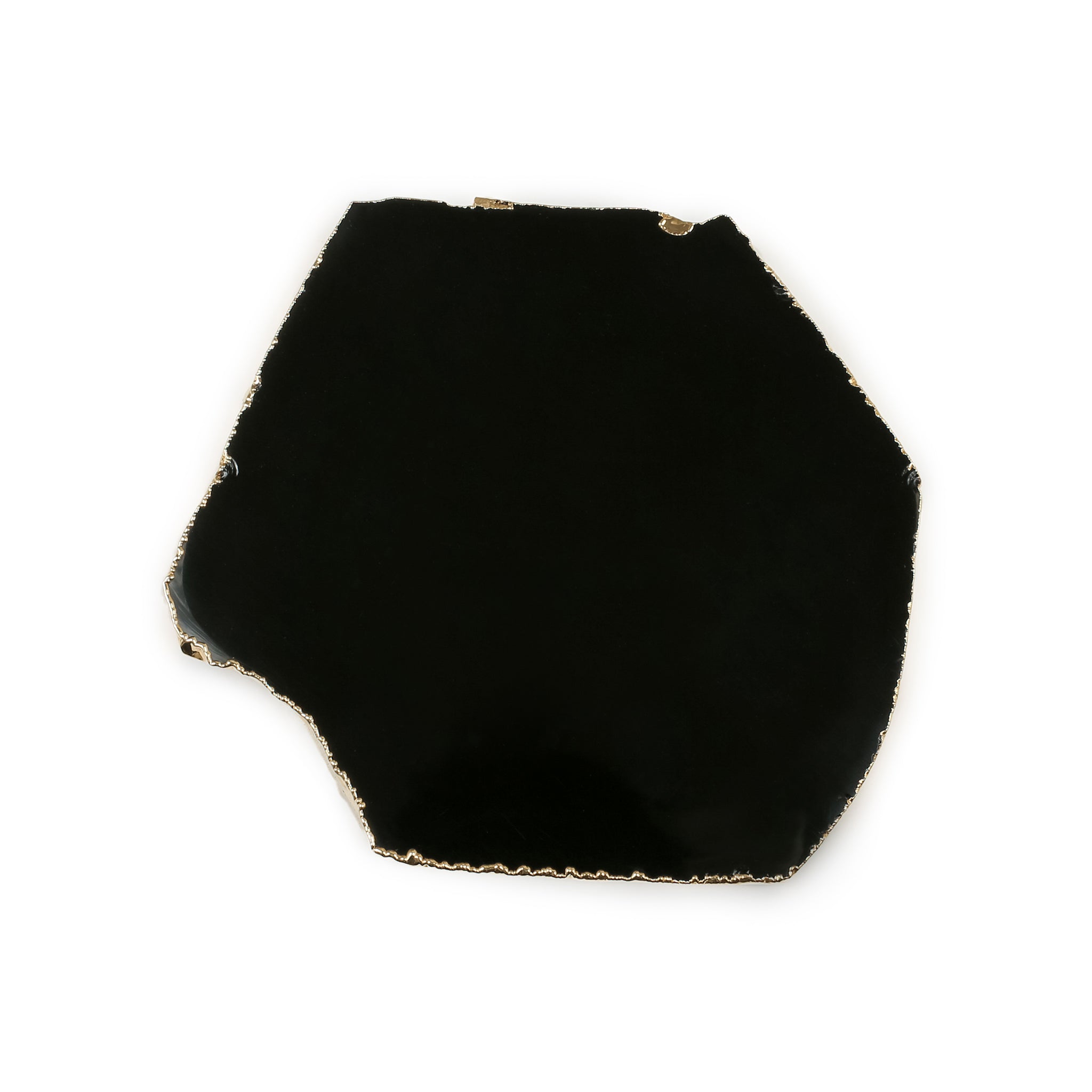 Black Obsidian Coaster (Gold sides)
