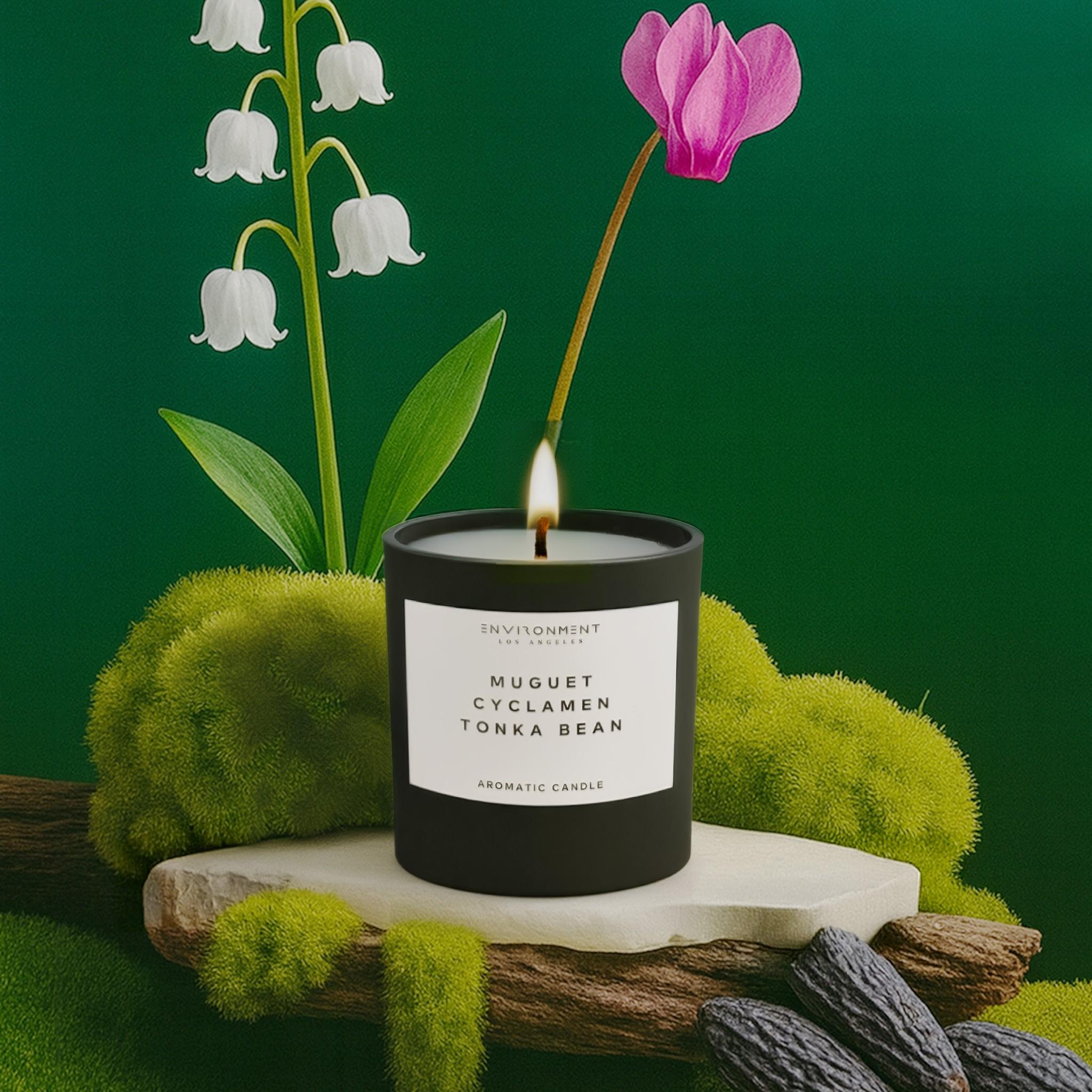 8oz Muguet | Cyclamen | Tonka Bean Candle with Lid and Box (Inspired by YSL Libre®)