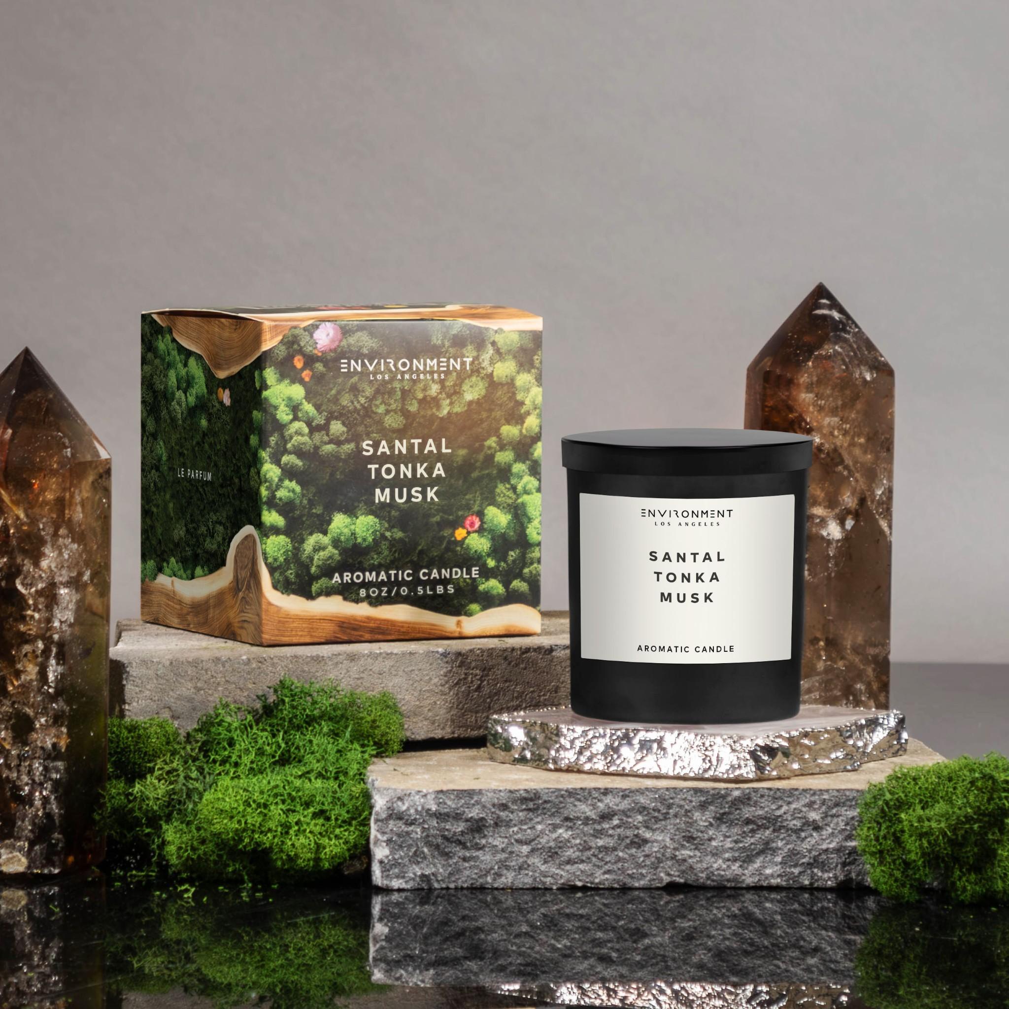 8oz Santal | Tonka | Musk Candle with Lid and Box (Inspired by Le Labo Santal® and 1 Hotel®)