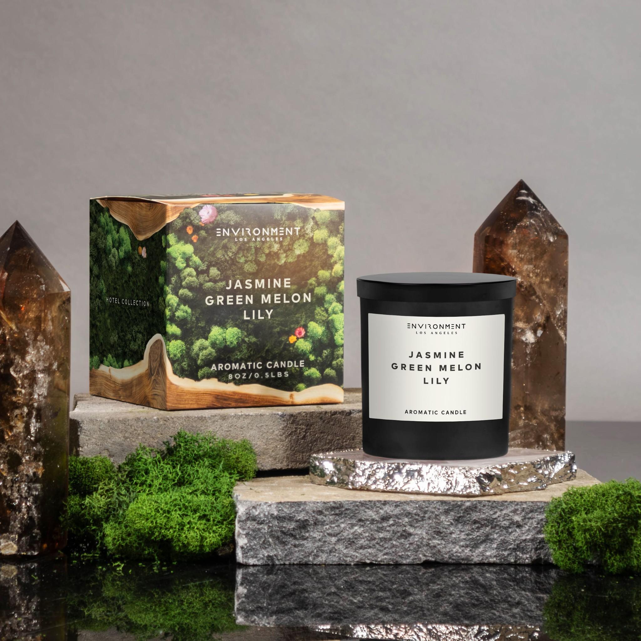 8oz Jasmine | Green Melon | Lily Candle with Lid and Box (Inspired by The Wynn Hotel®)