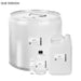 Set of white containers with labels on a white background