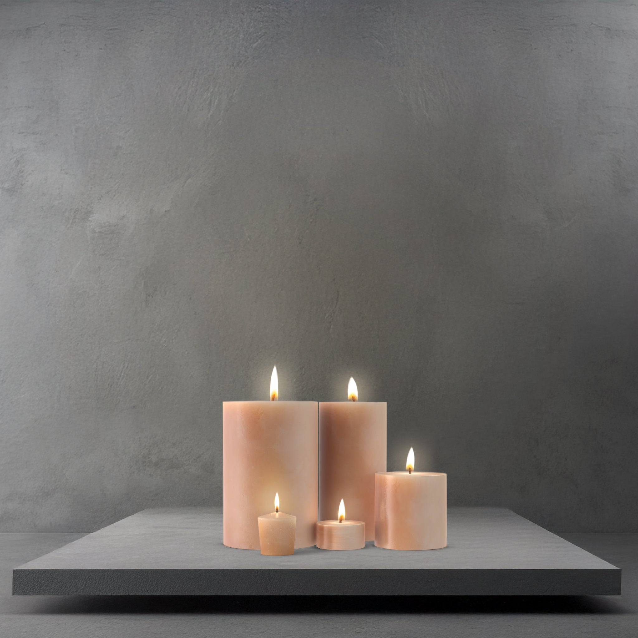 Beeswax Orange Color Pillar Candle