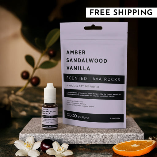 Scented Lava Rocks with Oil Starter Pack (Amber | Sandalwood | Vanilla)