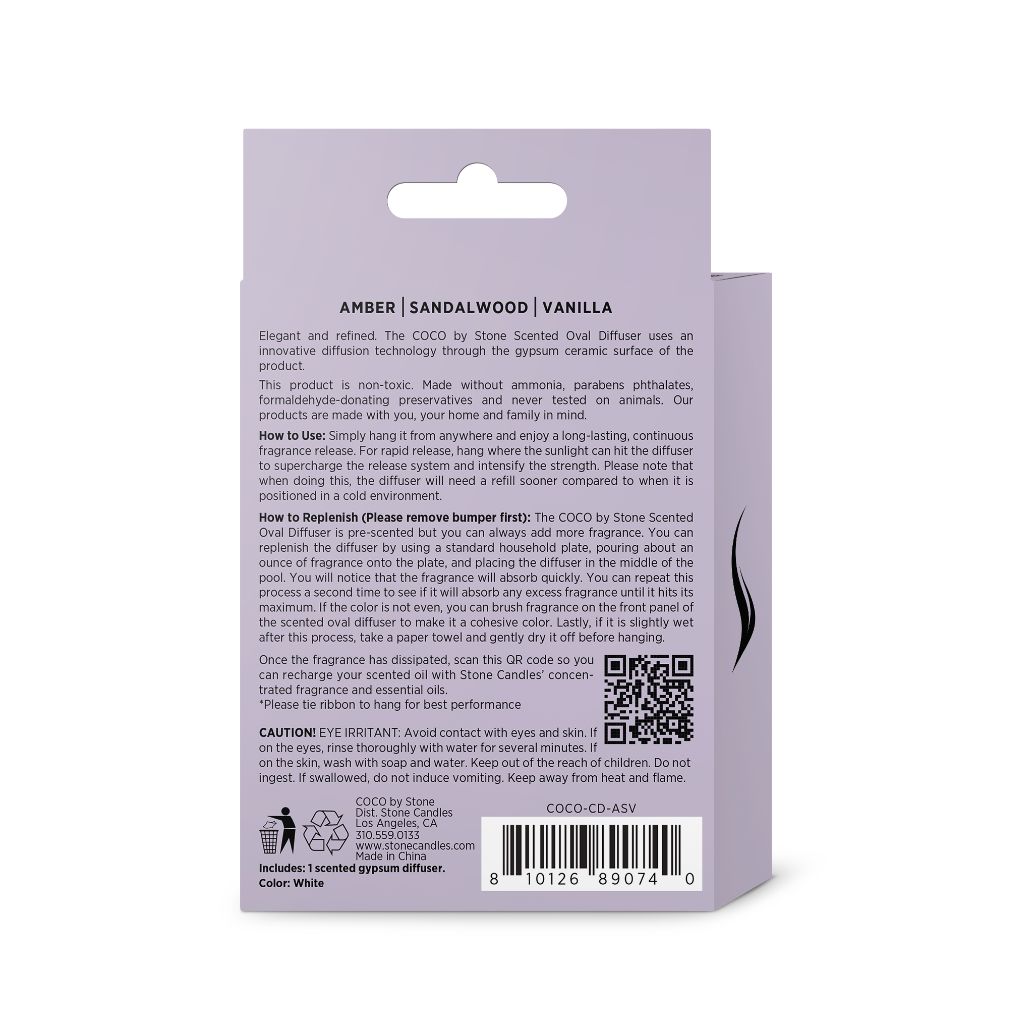 Scented Oval Diffuser (Amber | Sandalwood | Vanilla)