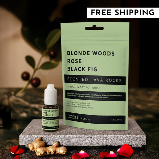 Scented Lava Rocks with Oil Starter Pack (Blonde Woods | Rose | Black Fig)