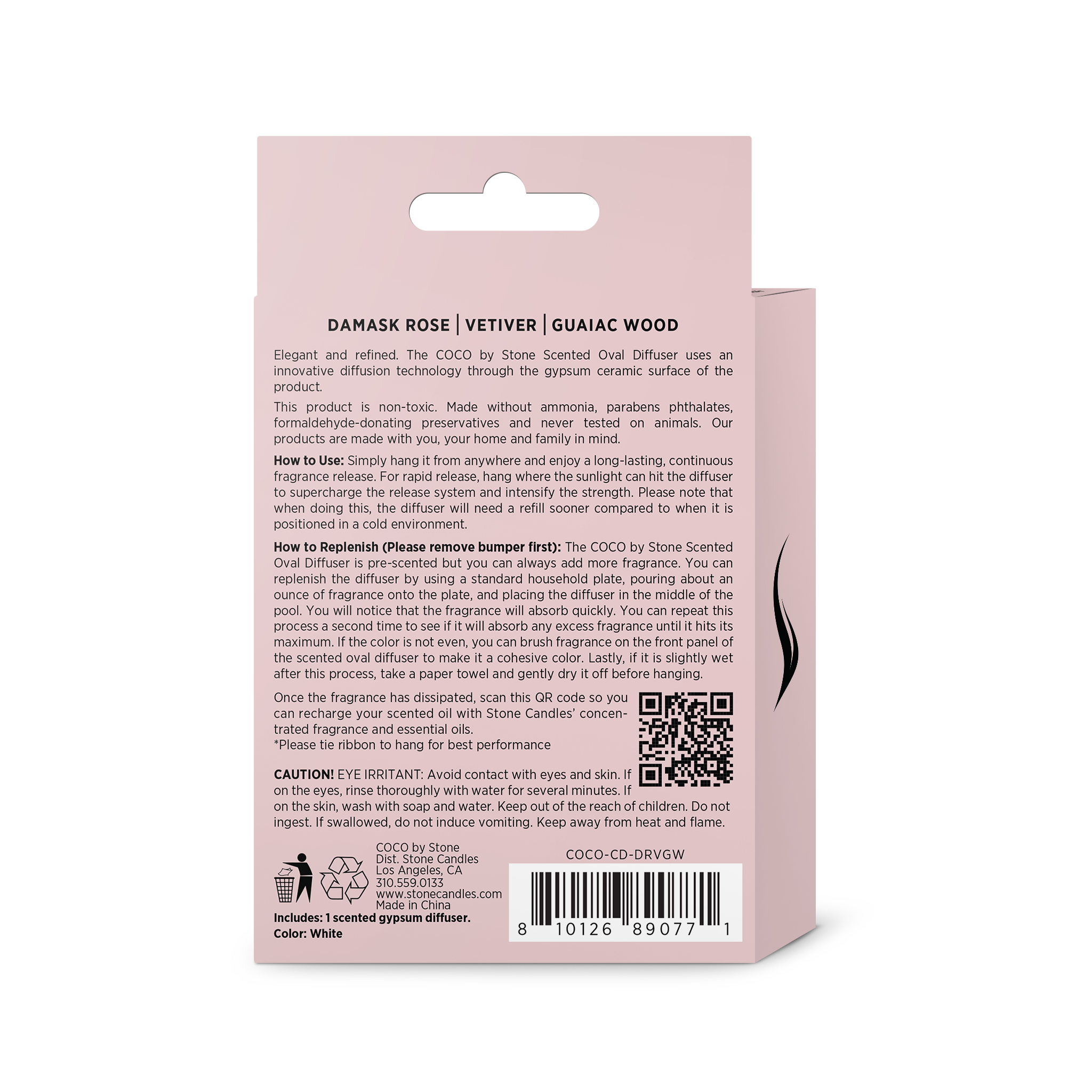 Scented Oval Diffuser (Damask Rose | Vetiver | Guaiac Wood)