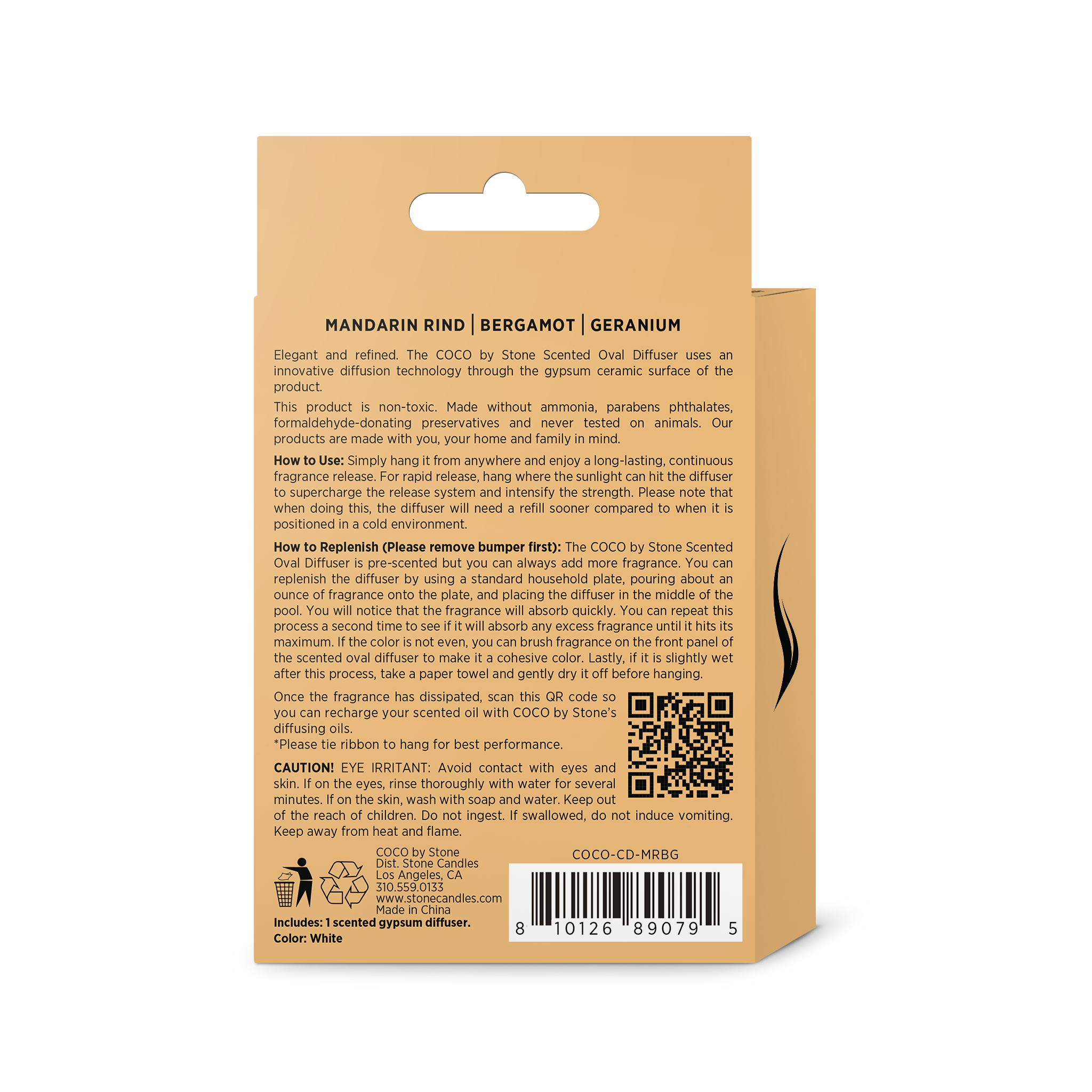 Scented Oval Diffuser (Mandarin Rind | Bergamot | Geranium)