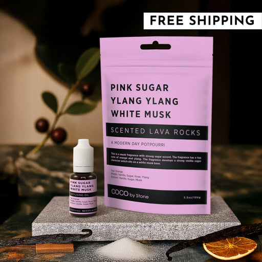 Scented Lava Rocks with Oil Starter Pack (Pink Sugar | Ylang Ylang | White Musk)