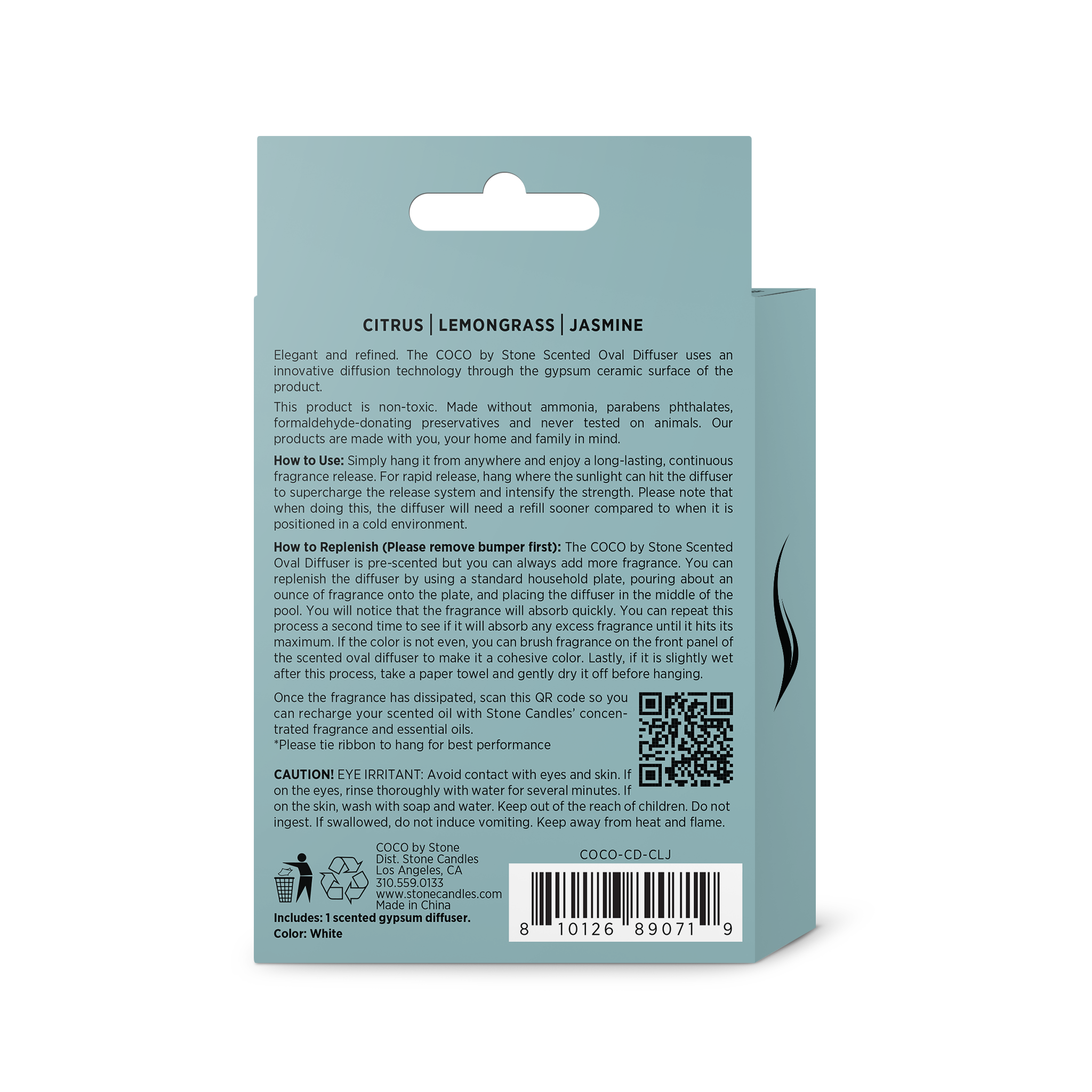 Scented Oval Diffuser (Citrus | Lemongrass | Jasmine)