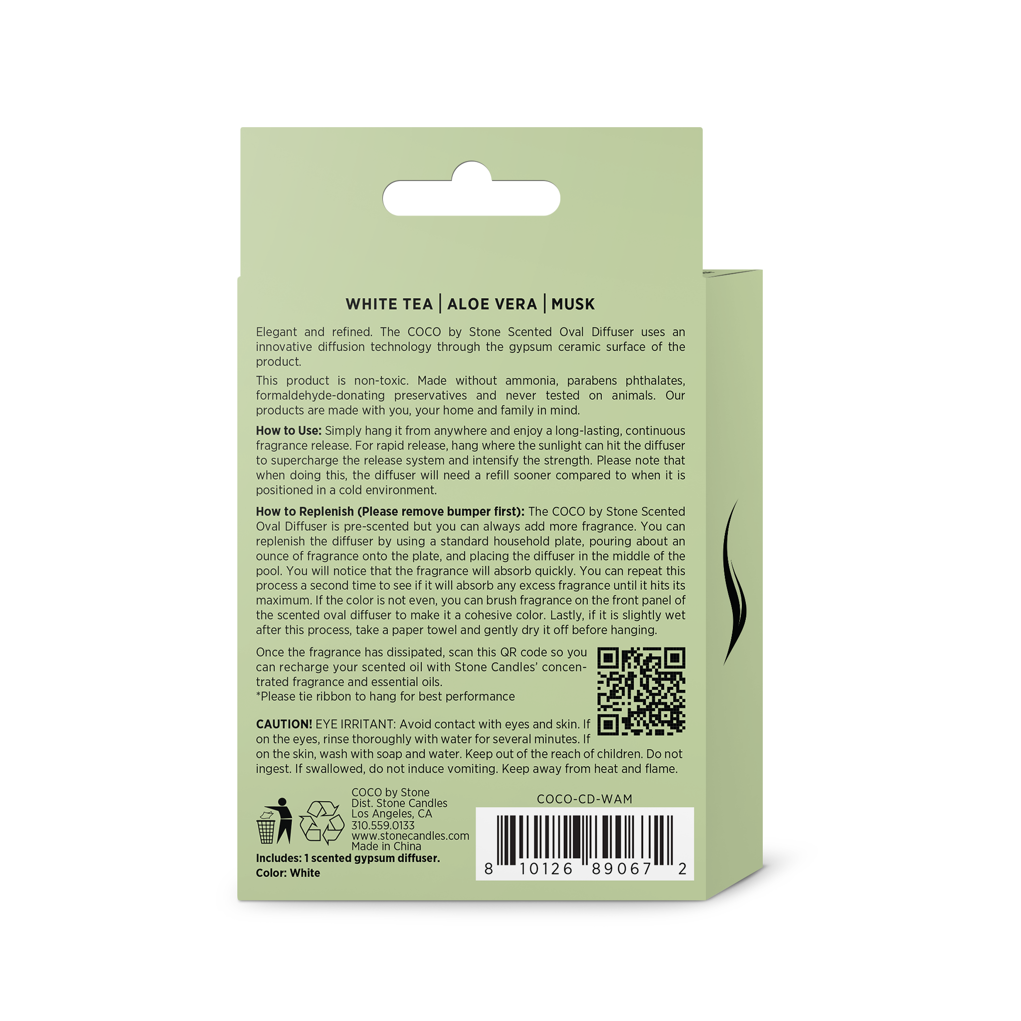 Scented Oval Diffuser (White Tea | Aloe Vera | Musk)