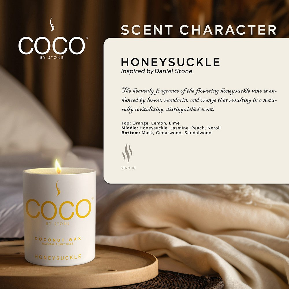 Honeysuckle Natural Coconut Apricot Wax Candle