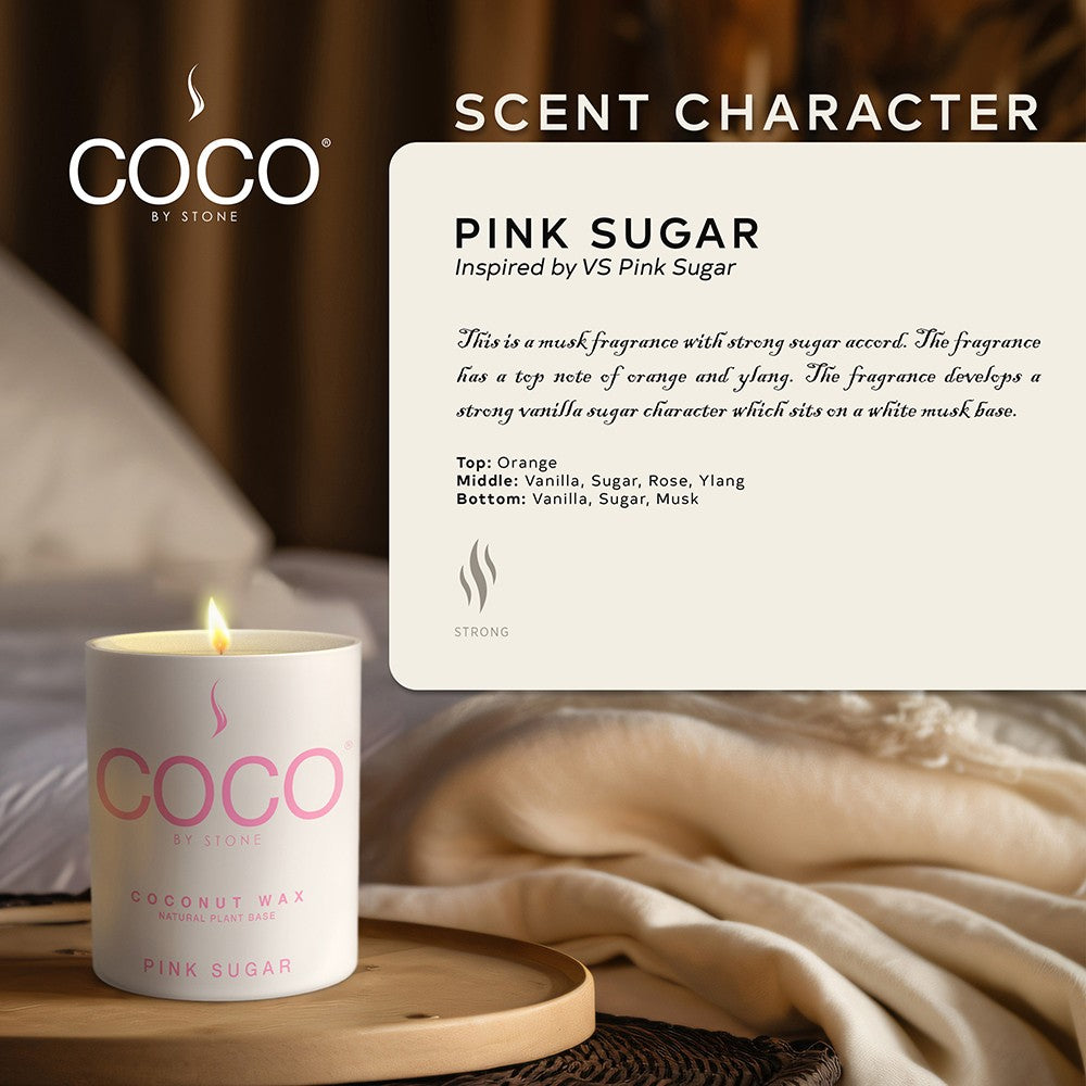 Pink Sugar Natural Coconut Apricot Wax Candle