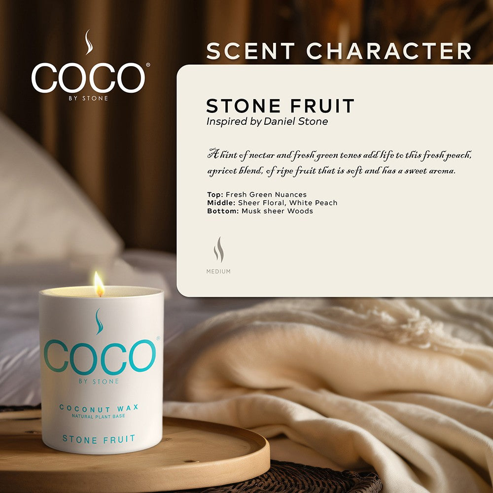 Stone Fruit Natural Coconut Apricot Wax Candle