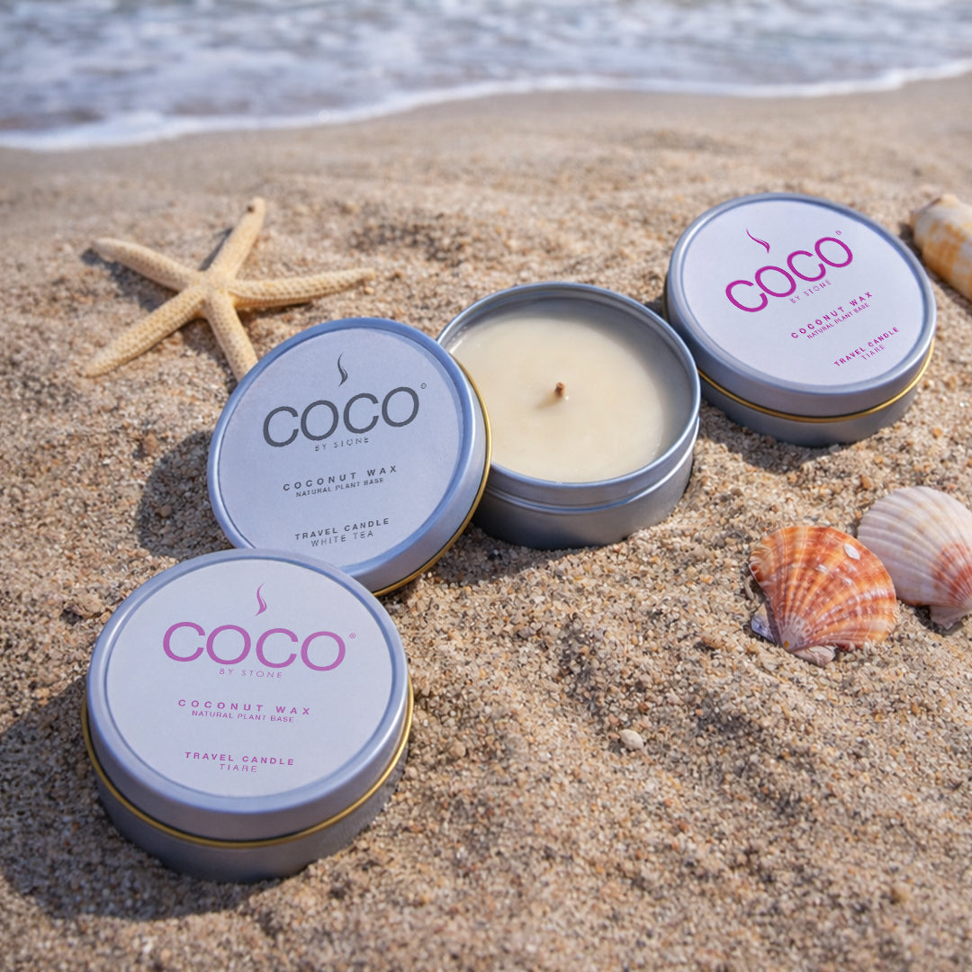 3.5oz Tiare Natural Coconut Apricot Wax Travel Tin Candle