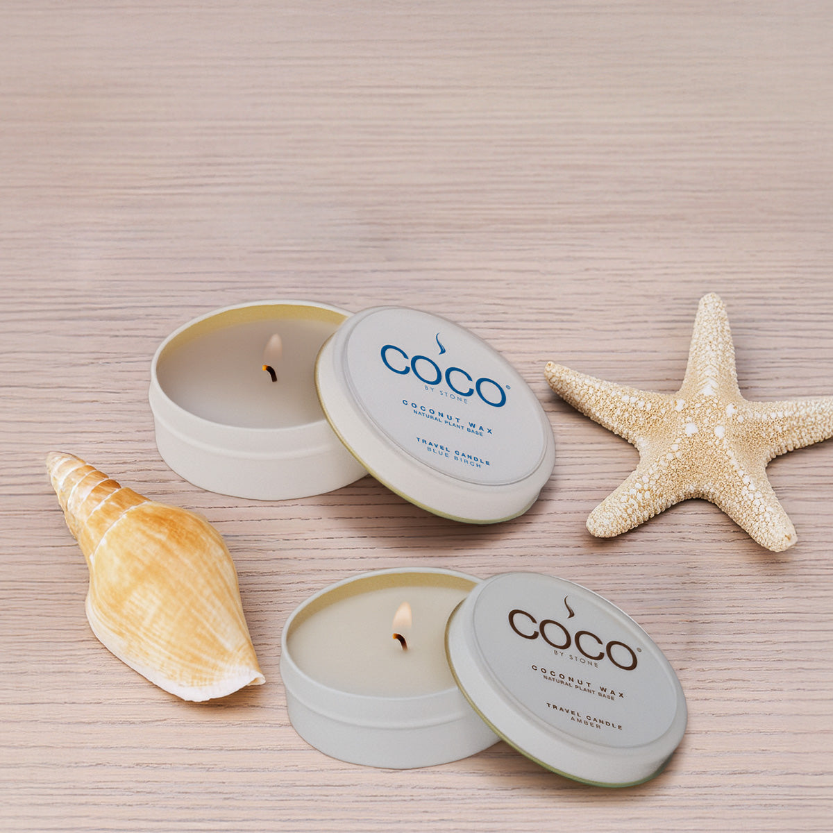 3.5oz Blue Birch Natural Coconut Apricot Wax Travel Tin Candle