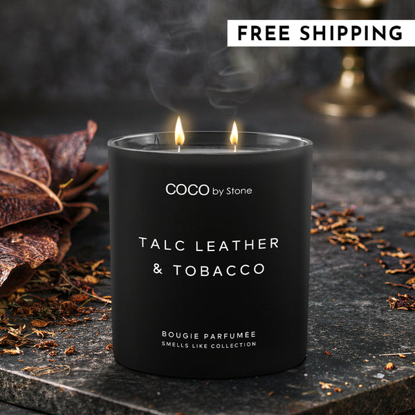 what do tobacco candles smell like Does Like? Seventh Avenue Apothecary poured with food 11oz Smells Like Talc Leather