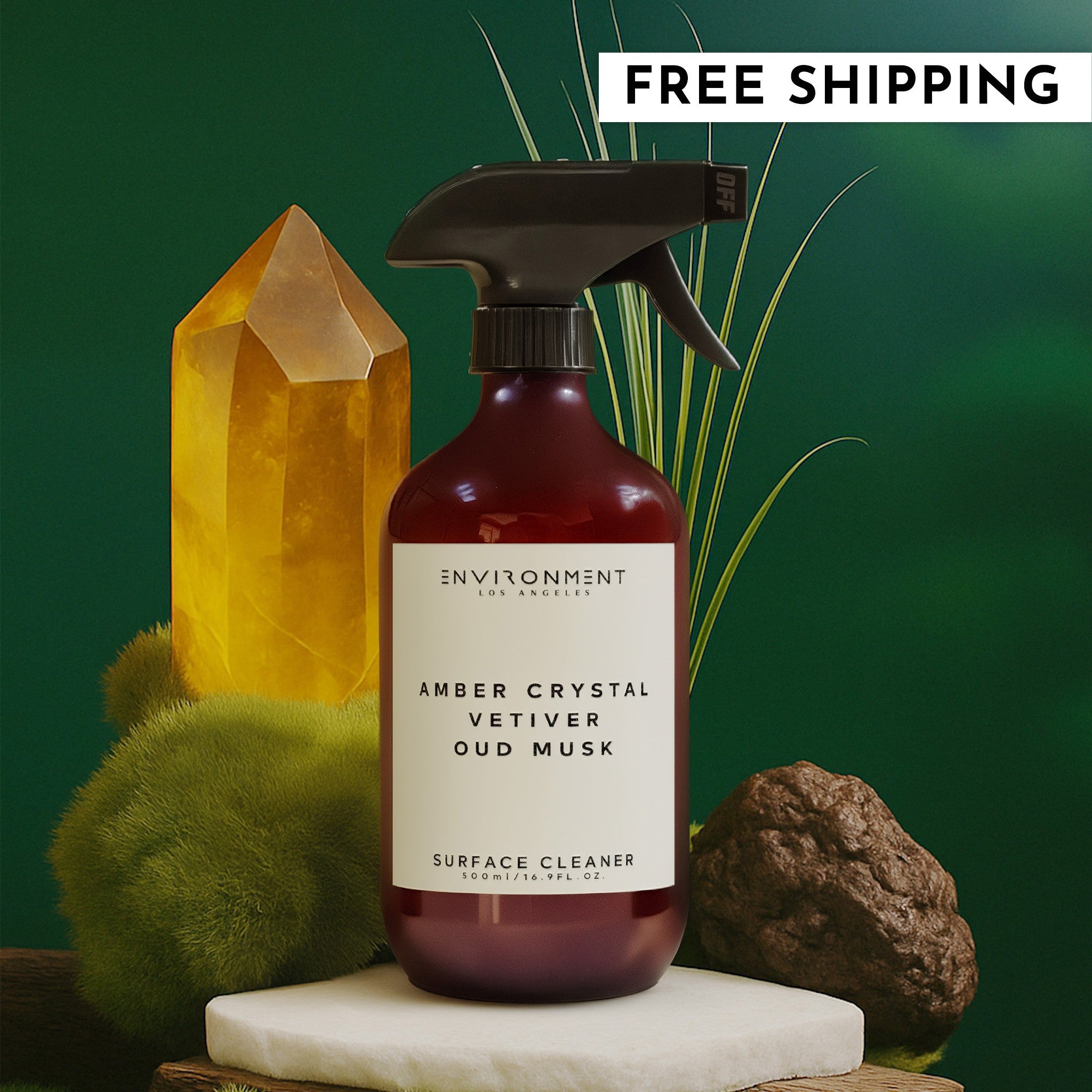 Amber Crystal | Vetiver | Oud Musk Surface Cleaner (Inspired by Baccarat Rouge 540®)