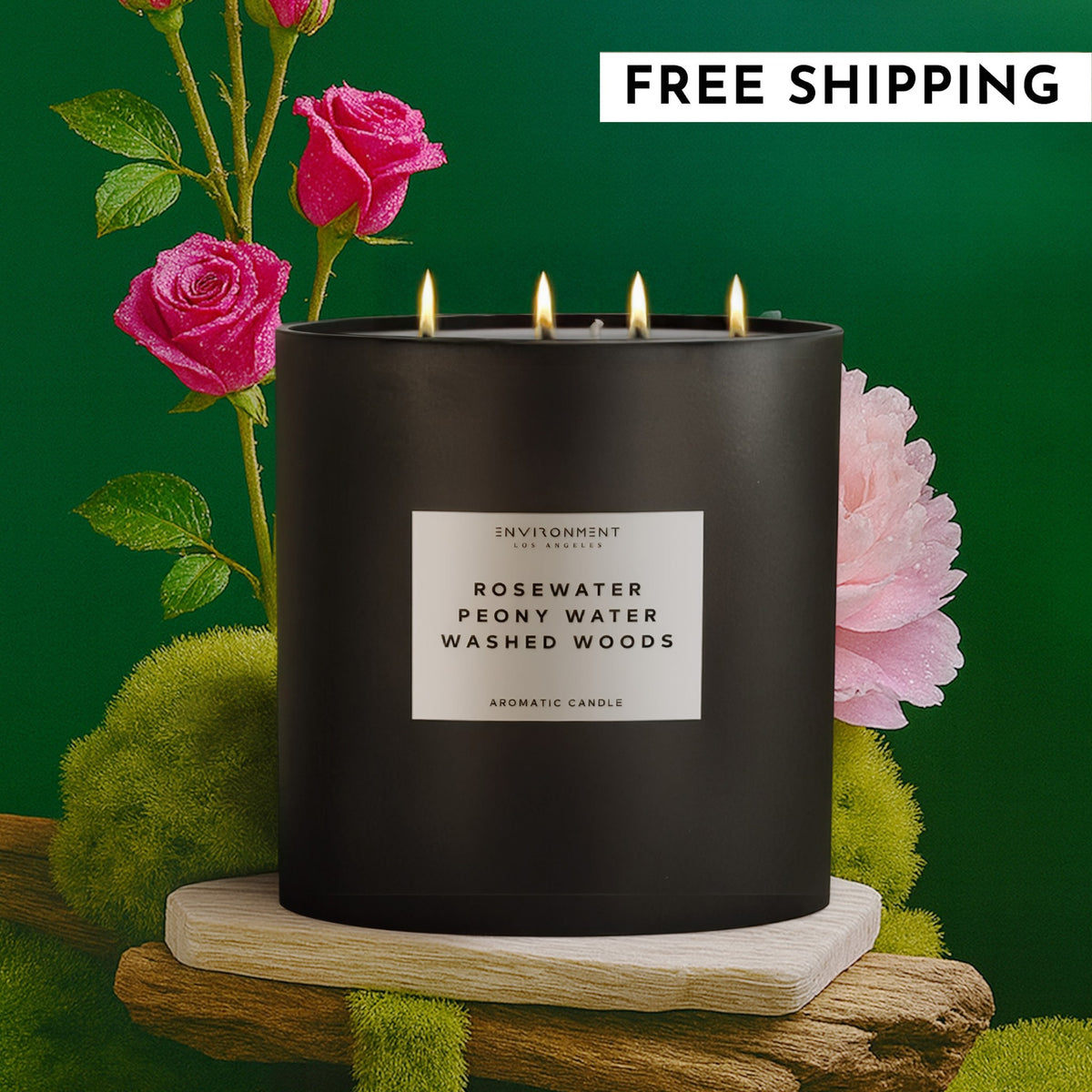 55oz Rosewater | Peony Water | Washed Woods Candle (Inspired by Issey