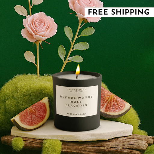 8oz Blonde Woods | Rose | Black Fig Candle with Lid and Box (Inspired by The EDITION Hotel®)