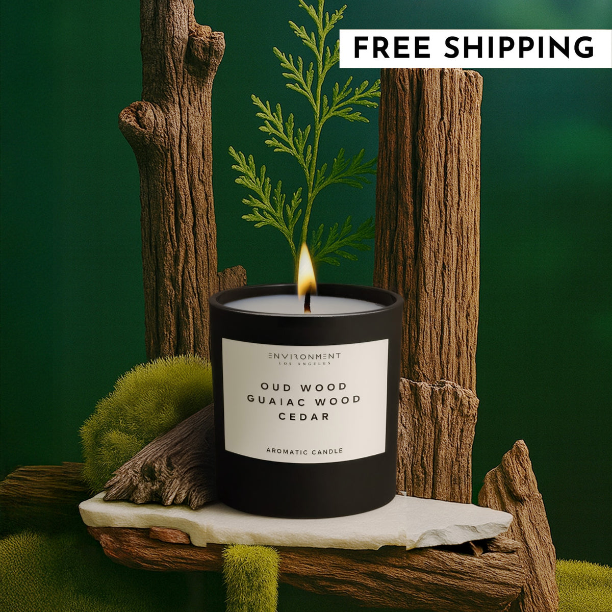 8oz Oud Wood | Guaiac Wood | Cedar Candle with Lid and Box