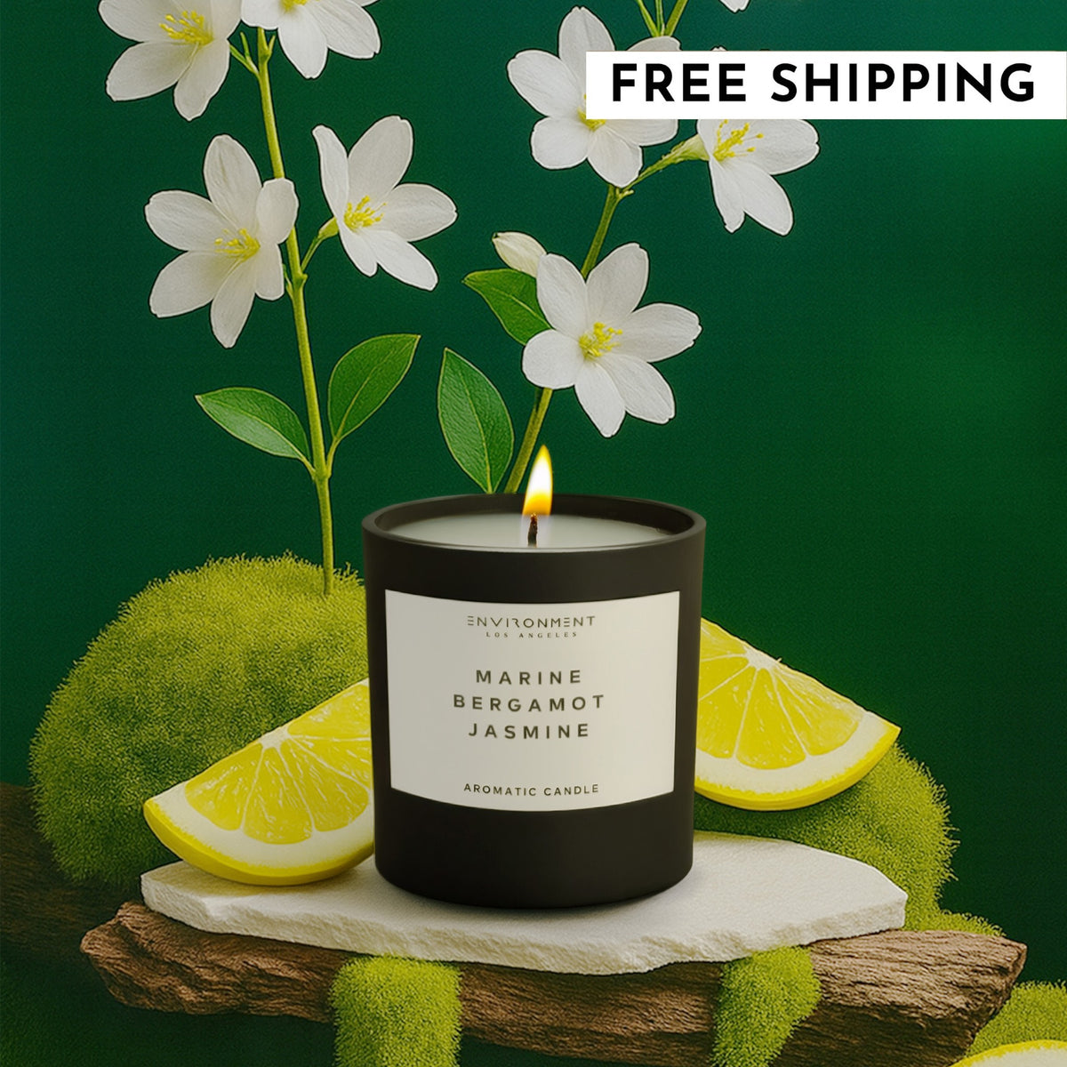 8oz Marine | Bergamot | Jasmine Candle with Lid and Box (Inspired by T