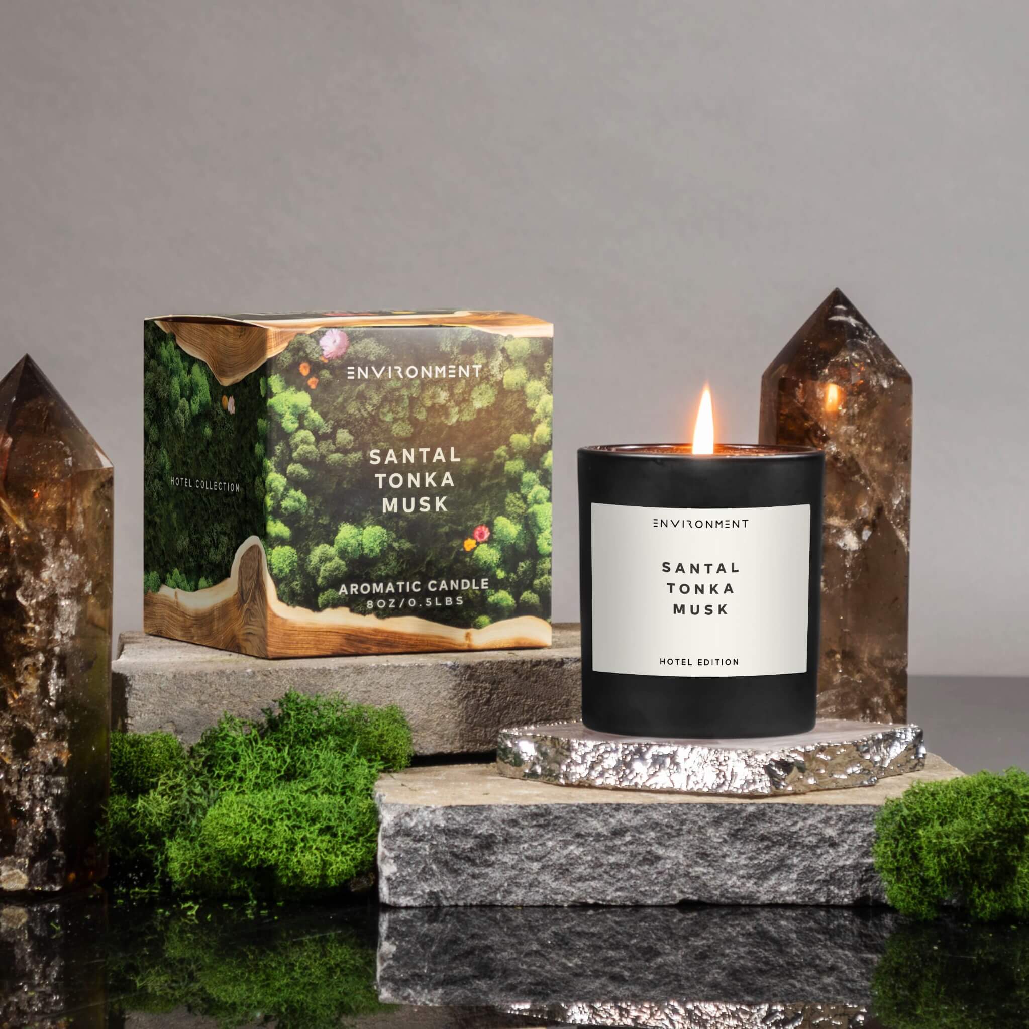 8oz Santal | Tonka | Musk Candle with Lid and Box (Inspired by Le Labo Santal® and 1 Hotel®)