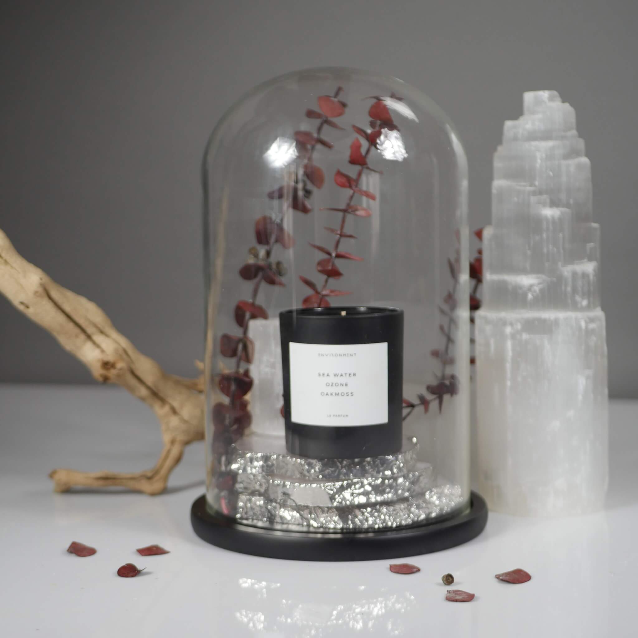 8oz Rosewater | Peony Water | Washed Woods Candle with Lid and Box (Inspired by Issey Miyake L'Eau d'Issey®)