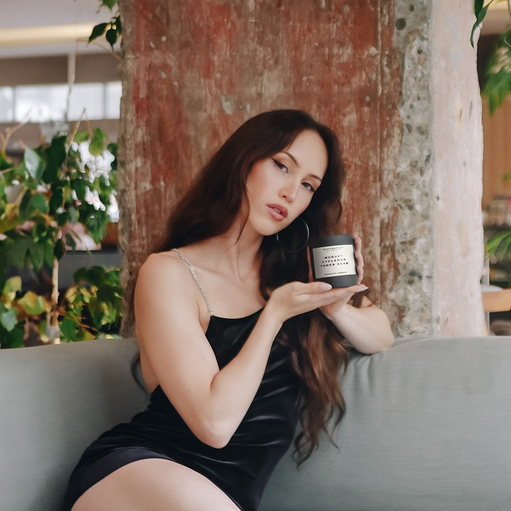 8oz Muguet | Cyclamen | Tonka Bean Candle with Lid and Box (Inspired by YSL Libre®)