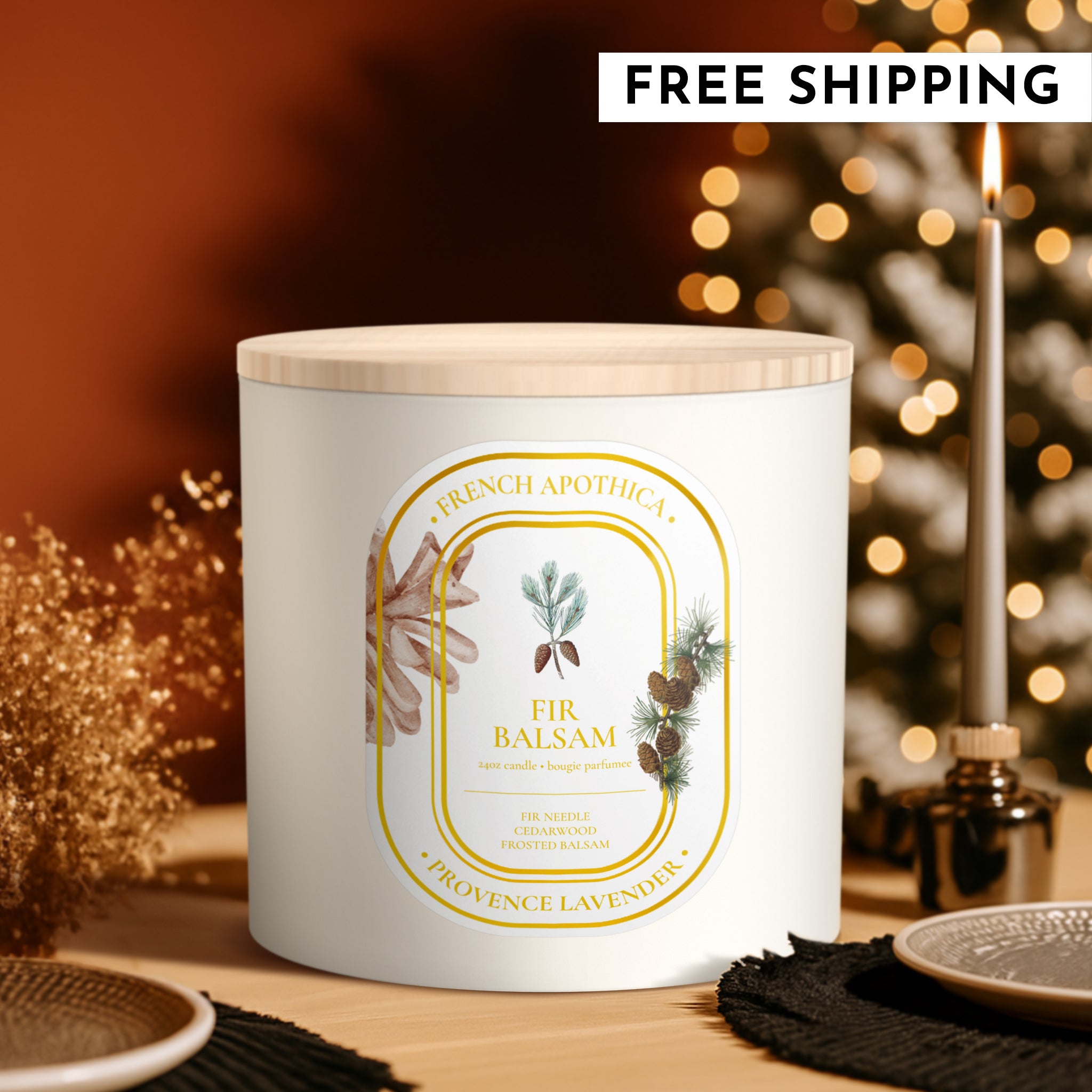 24oz French Apothica Fir Balsam Candle