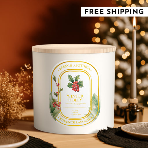 24oz French Apothica Winter Holly Candle