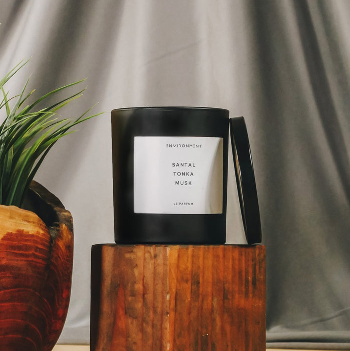 8oz Santal | Tonka | Musk Candle with Lid and Box (Inspired by 1 Hotel® and Le Labo Santal®)