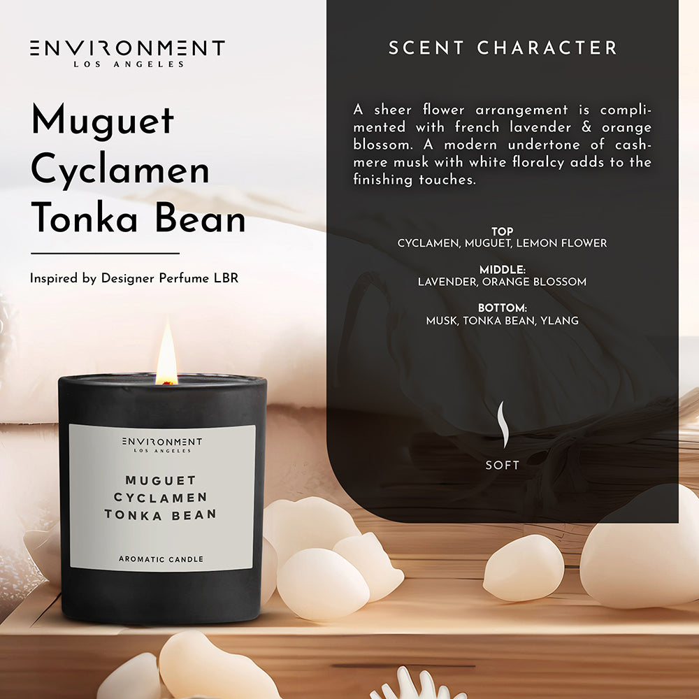8oz Muguet | Cyclamen | Tonka Bean Candle with Lid and Box (Inspired by YSL Libre®)