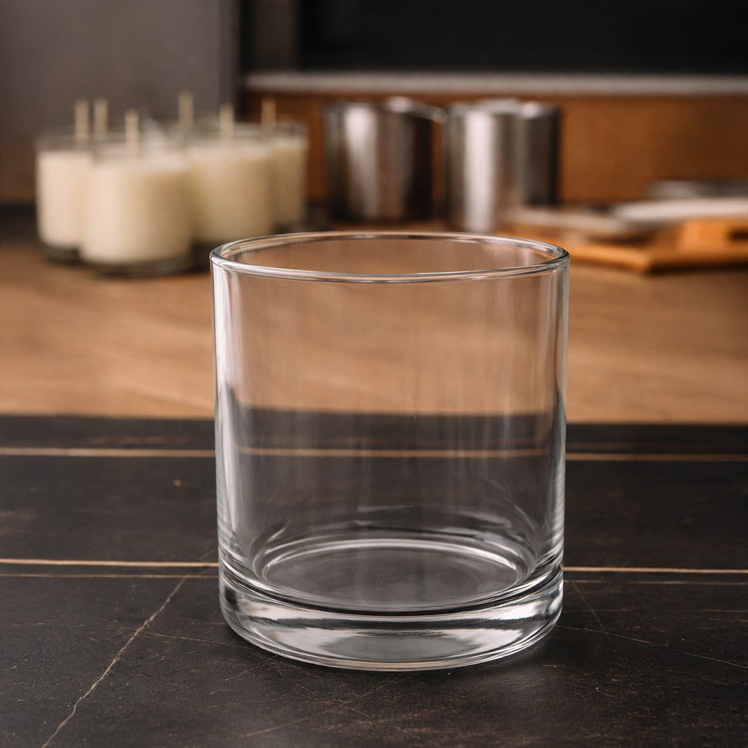 10oz (8oz wax fill) Heavy Rocks Candle Glass