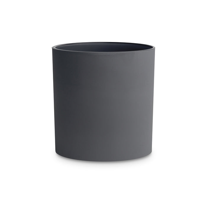 Charcoal Grey Matte Heavy Rocks Candle Glass