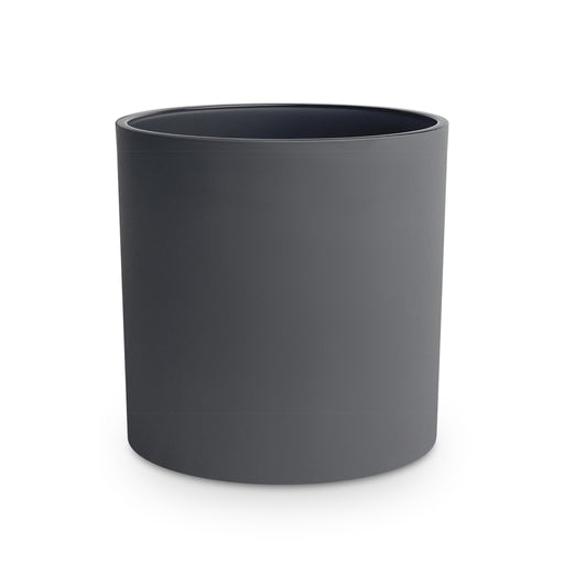 Charcoal Grey Matte Heavy Rocks Candle Glass