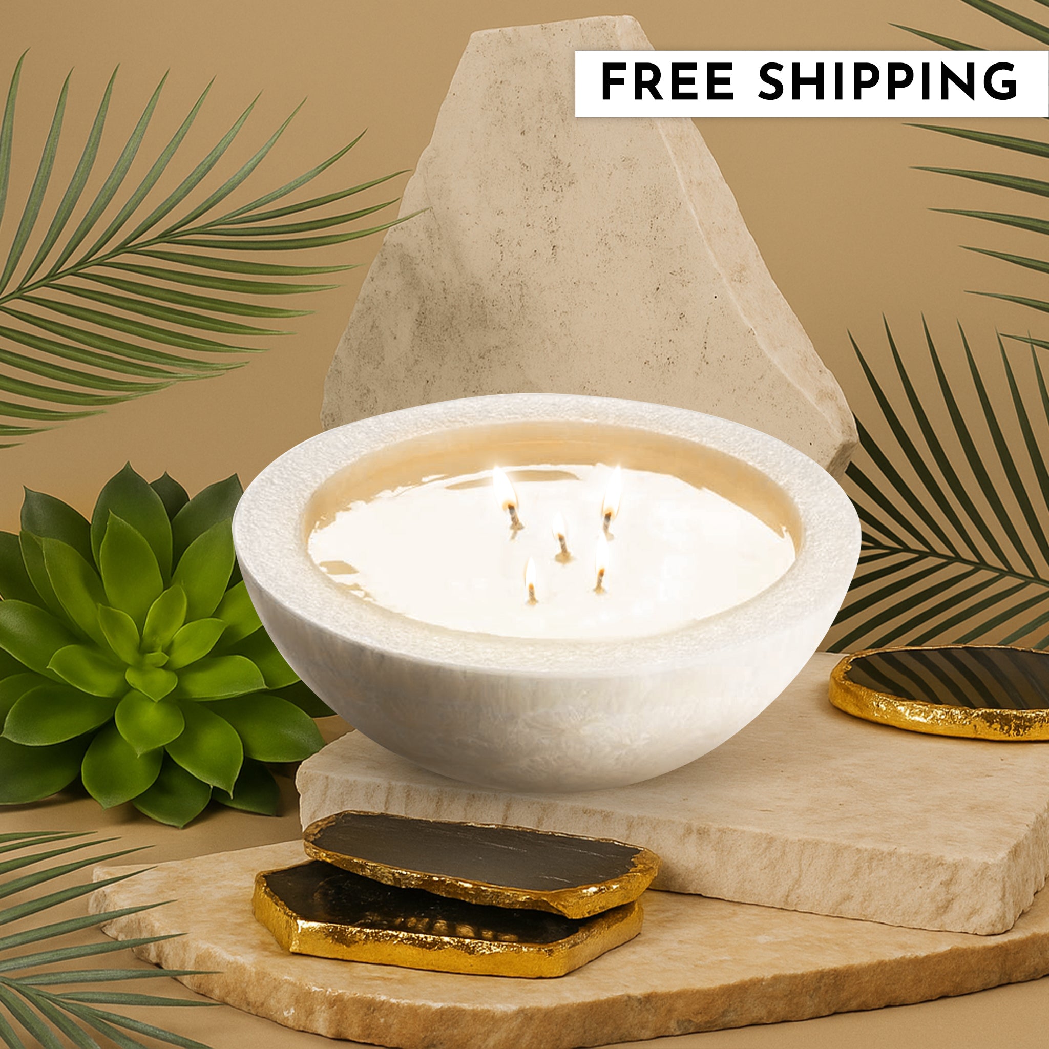 36cm x 15cm Crystal Bowl Candle