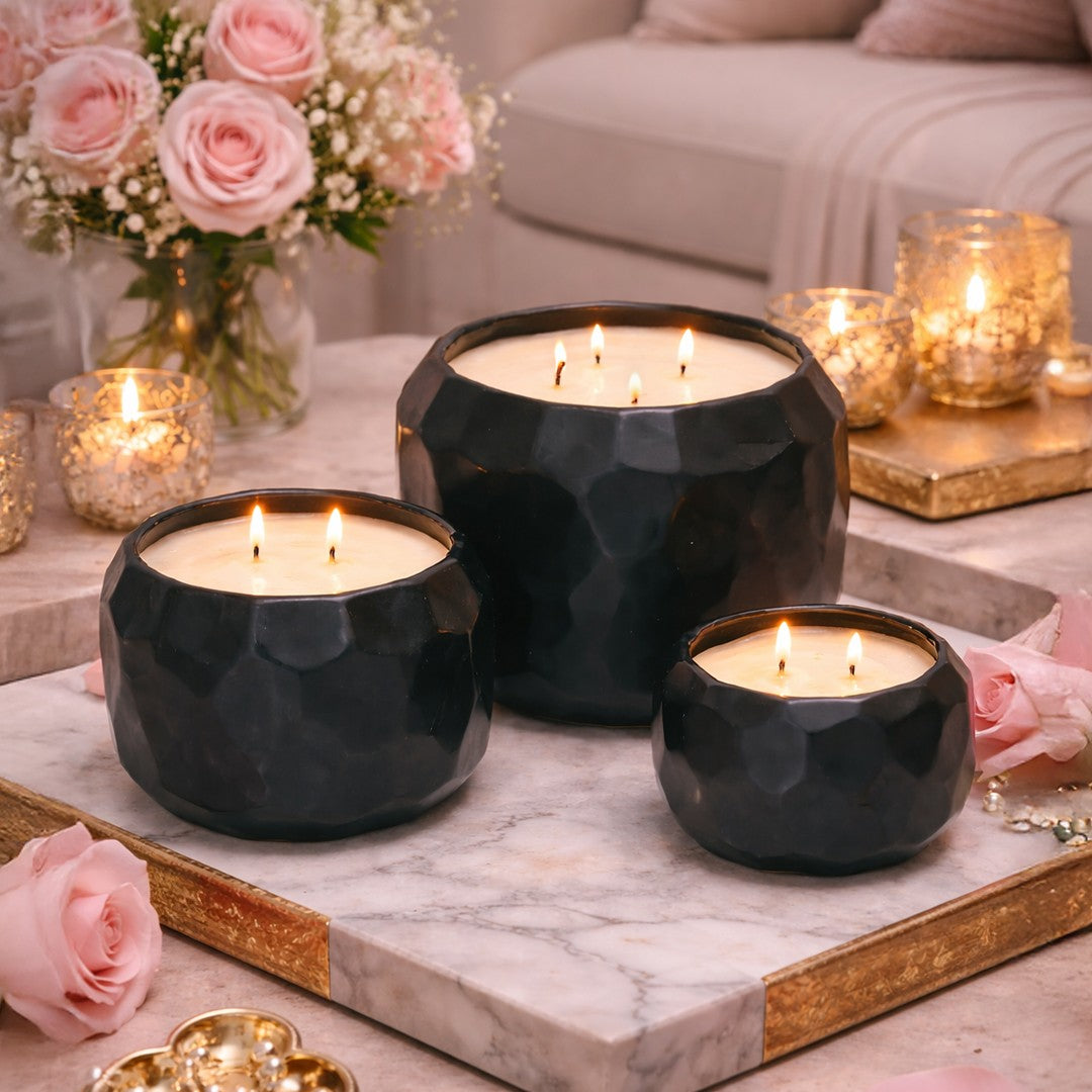 Black Discover Pot Ceramic Candle
