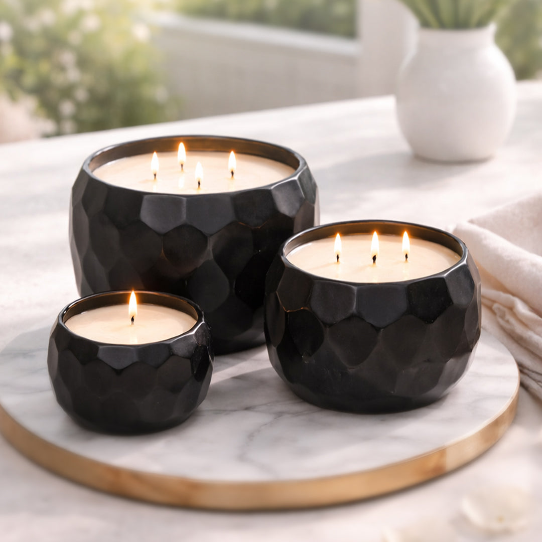 Black Discover Pot Ceramic Candle