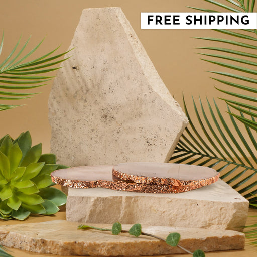 Clear Quartz Crystal Coaster (Copper sides)