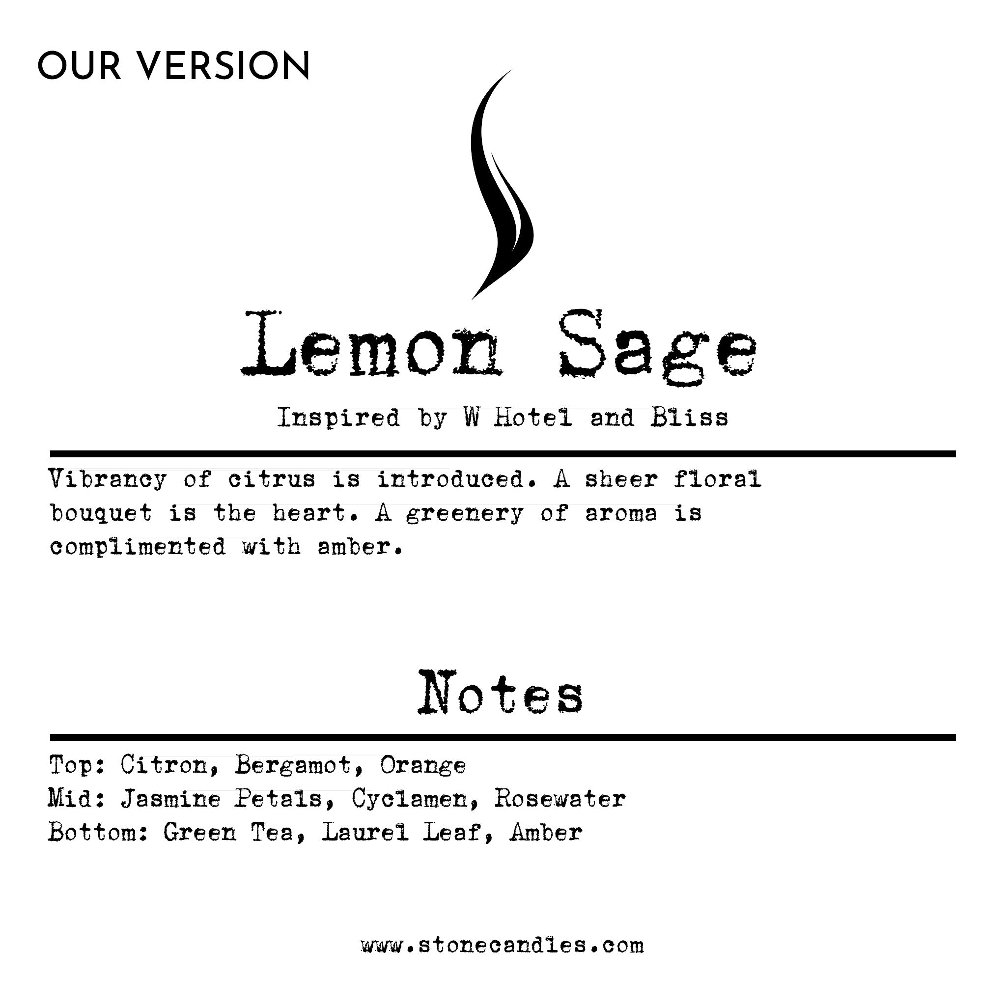 W Hotels® Lemon Sage (our version) Sample Scent Strip