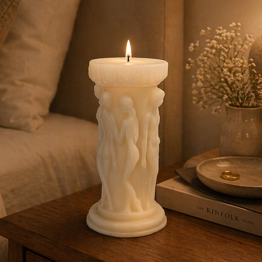 Dancing Ladies Small Statue Candle