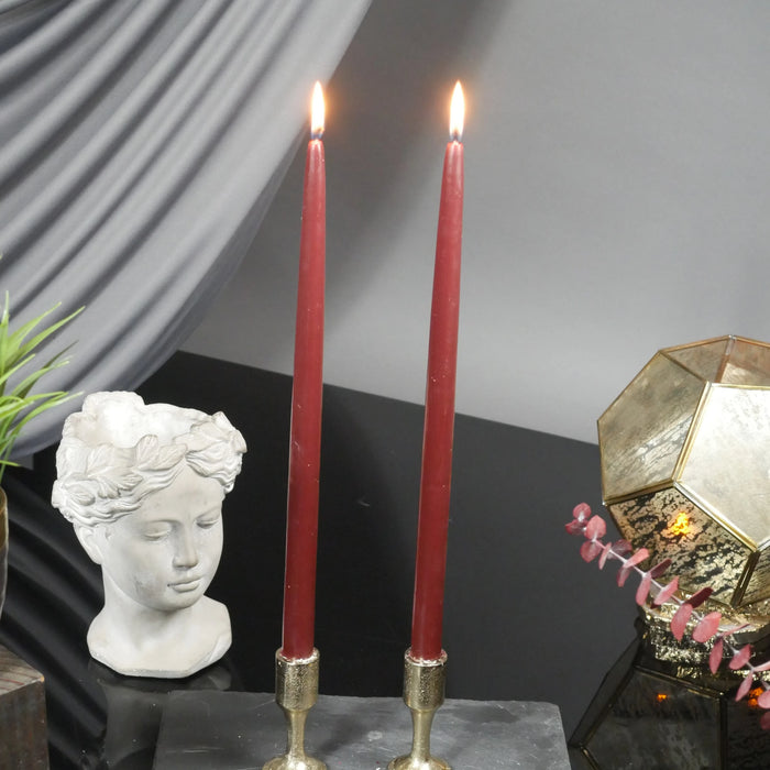 15" Joint Wick Burgundy Pair Candle