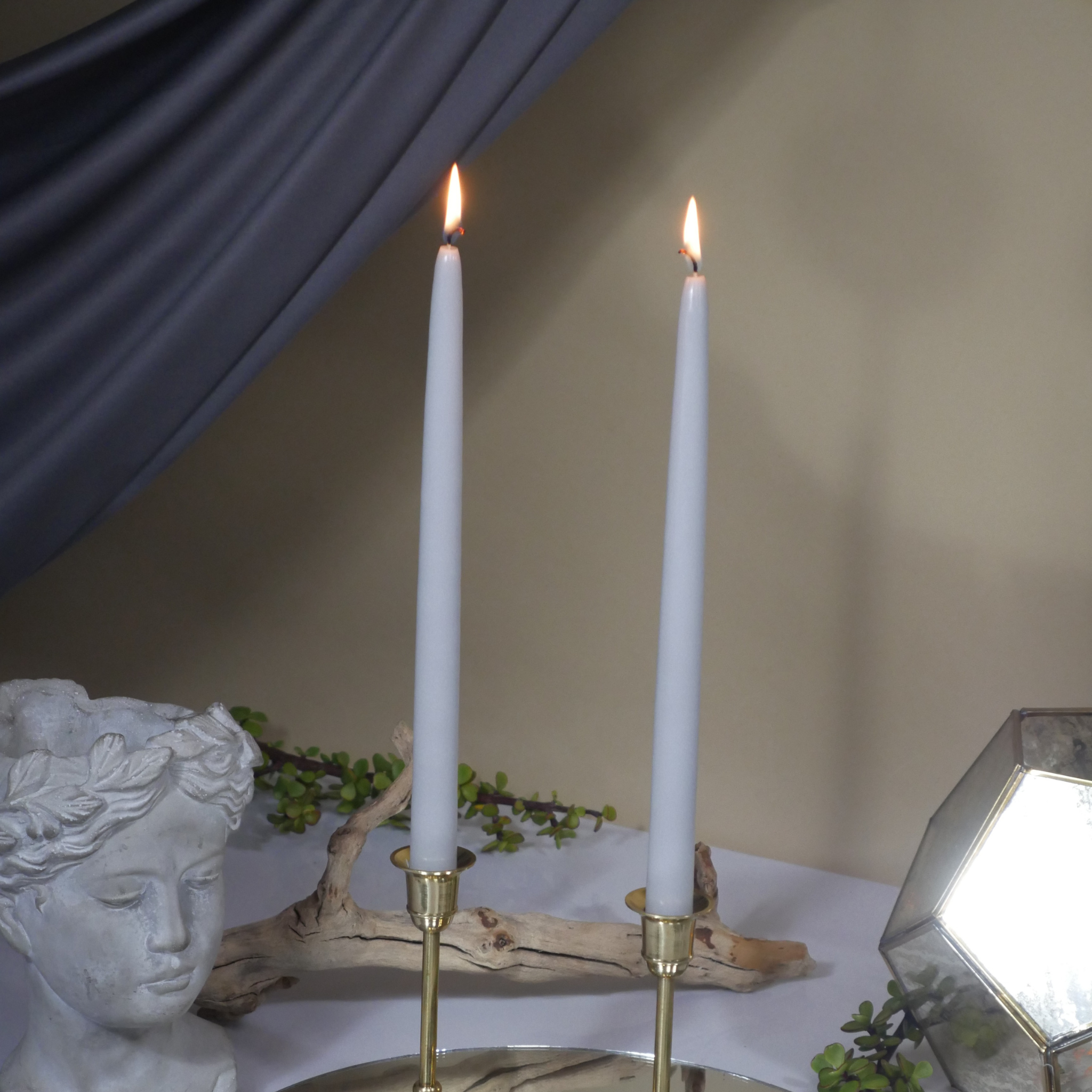 12" Joint Wick Grey Pair Candle