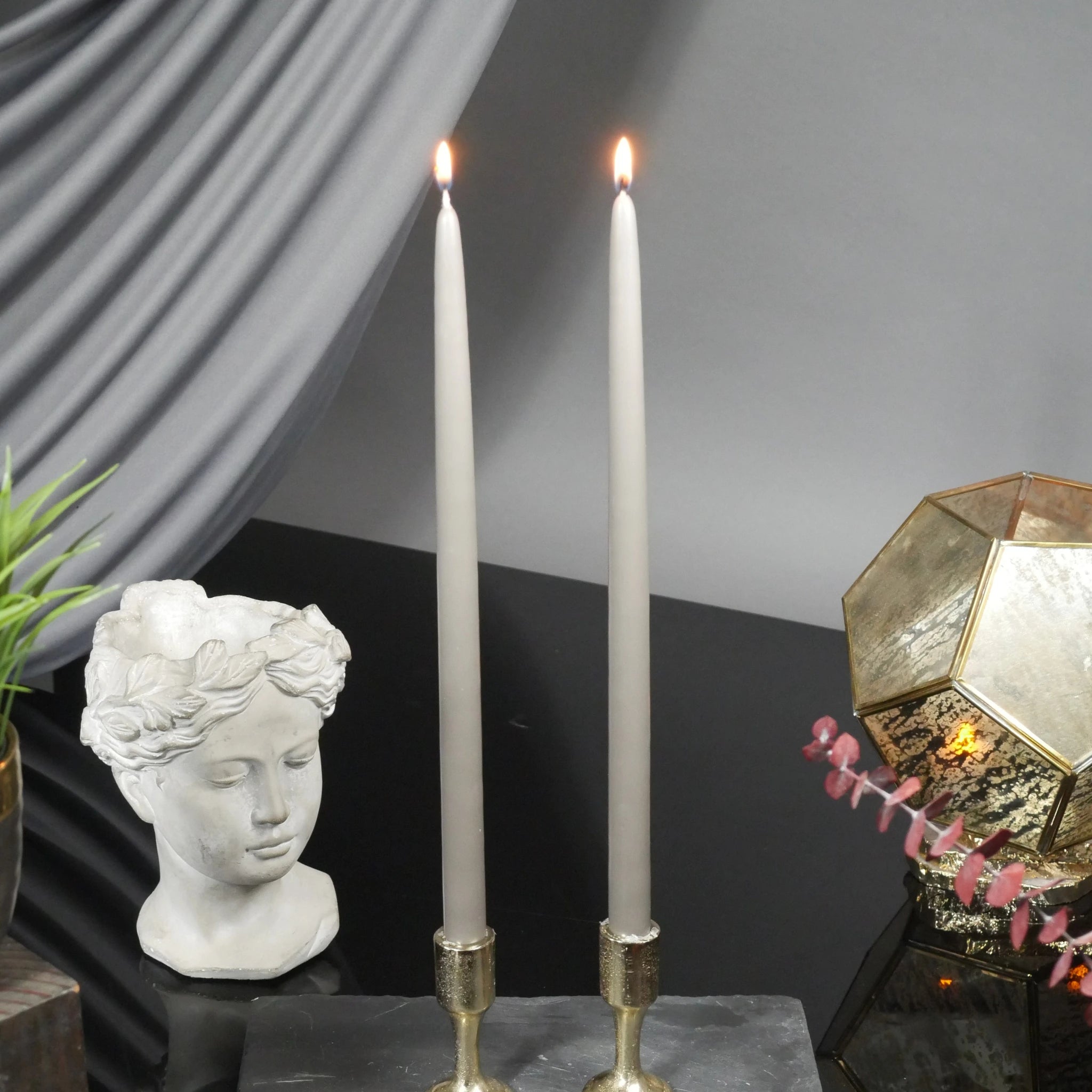 15" Joint Wick Grey Pair Candle
