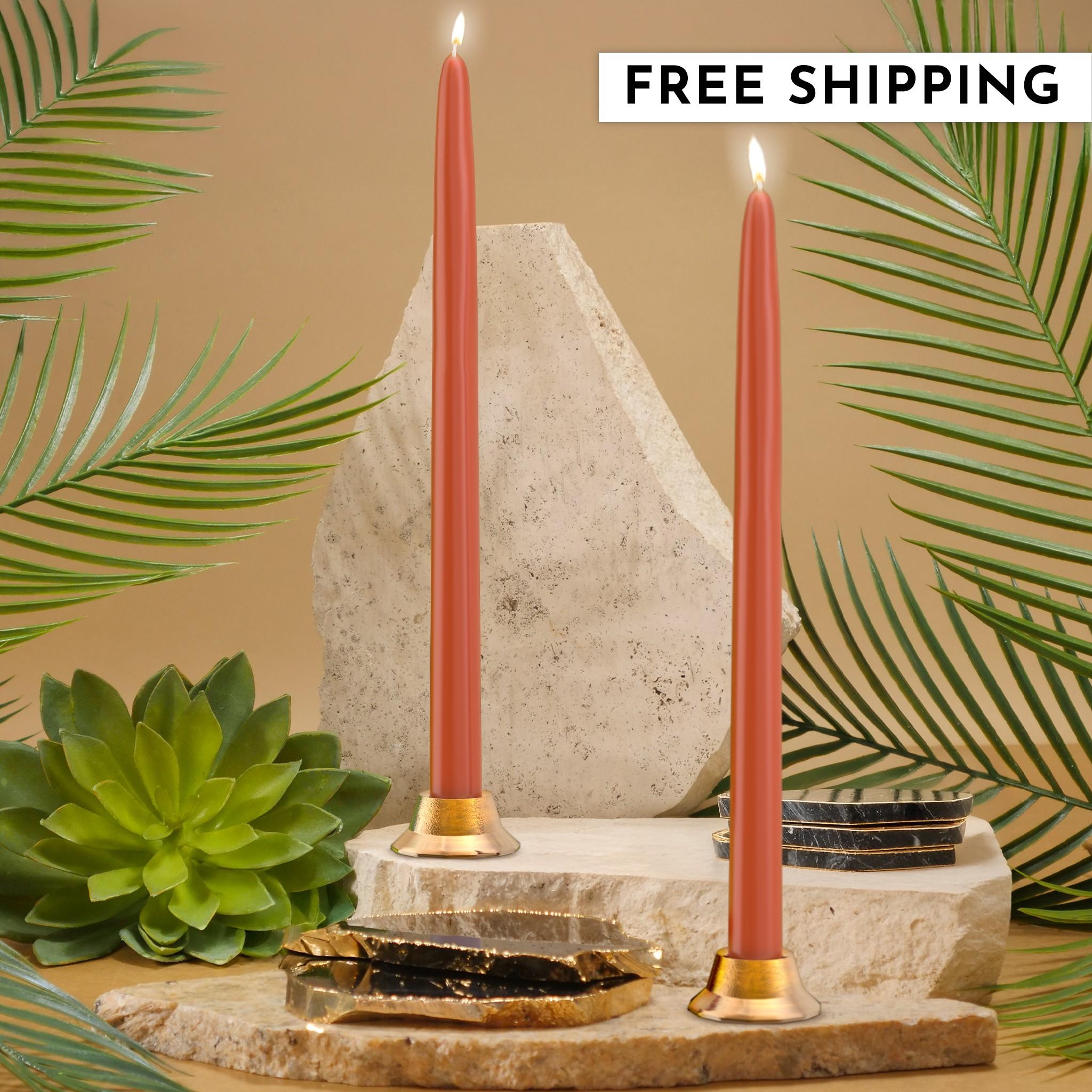 12" Joint Wick Orange Pair Candle