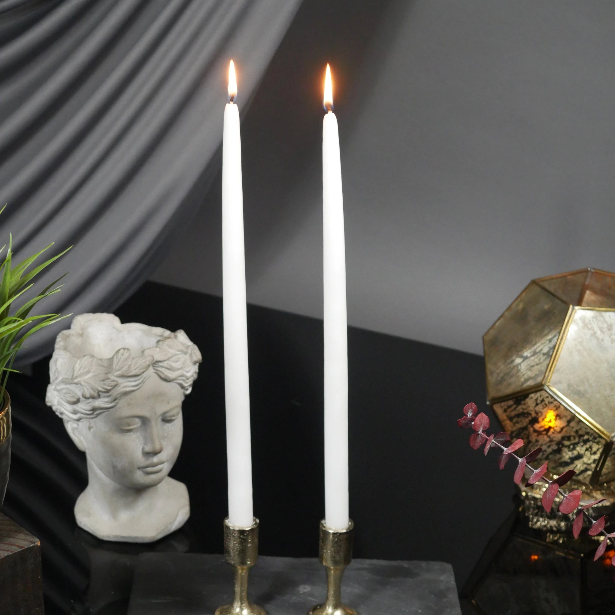 15" Joint Wick White Pair Candle