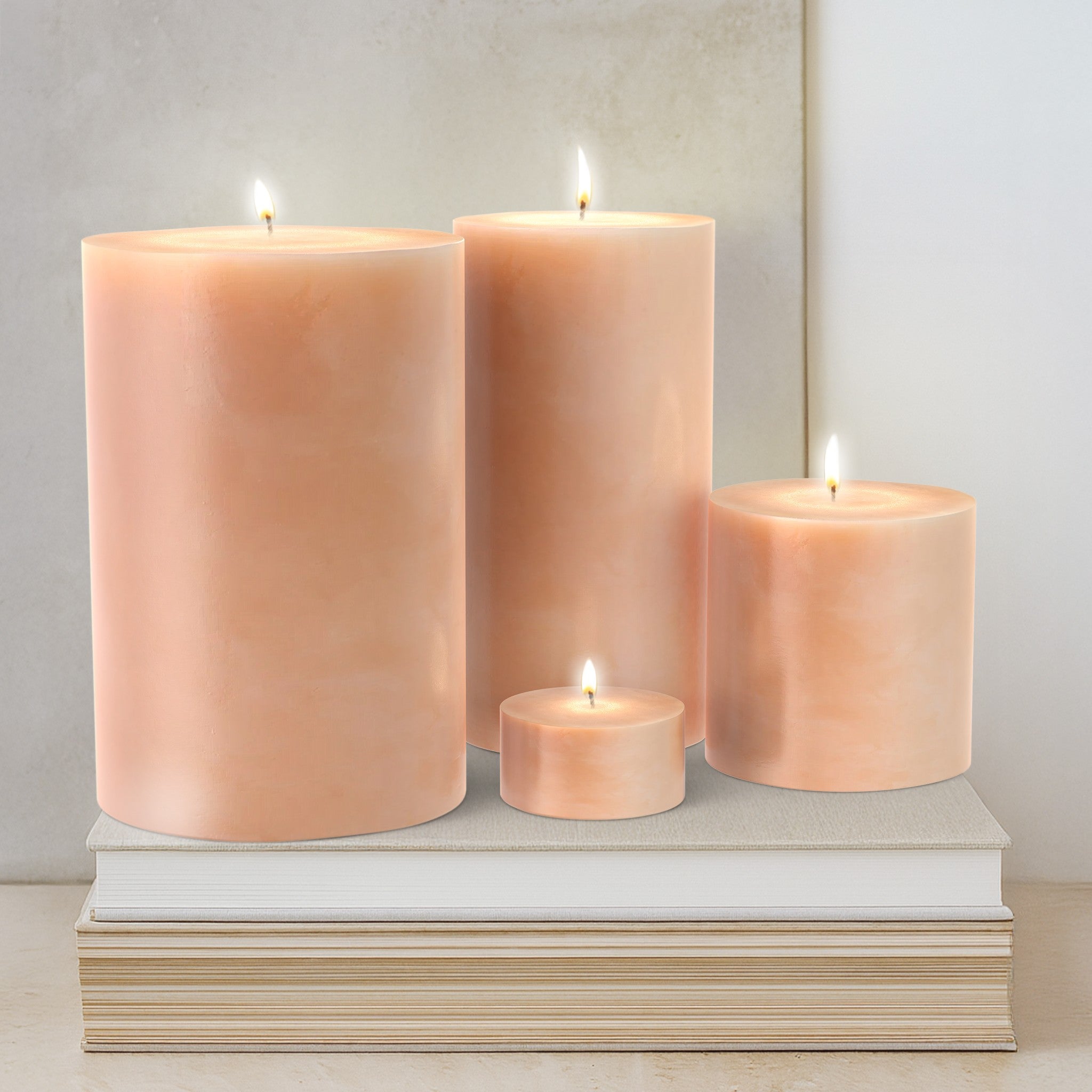 Beeswax Orange Color Pillar Candle