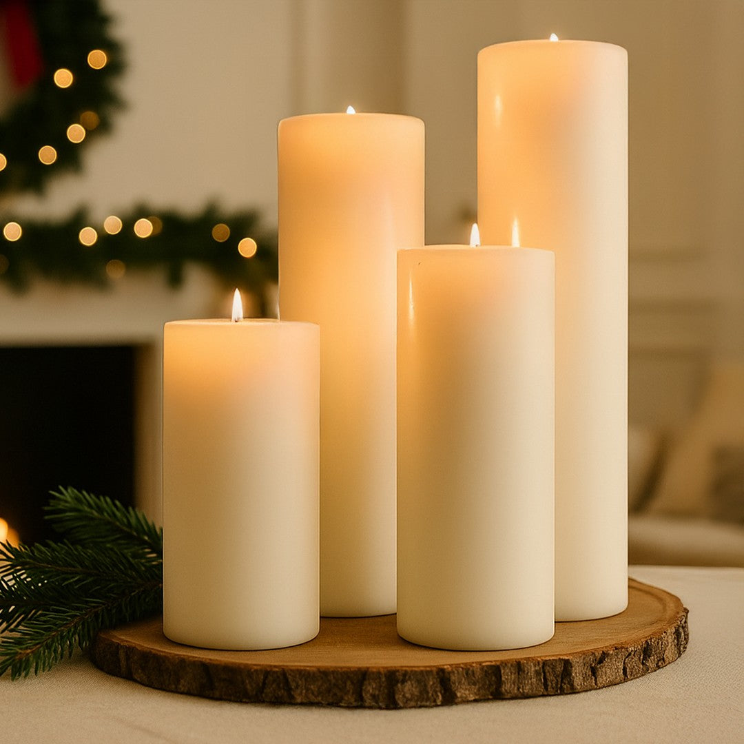 Ivory Pillar Candles