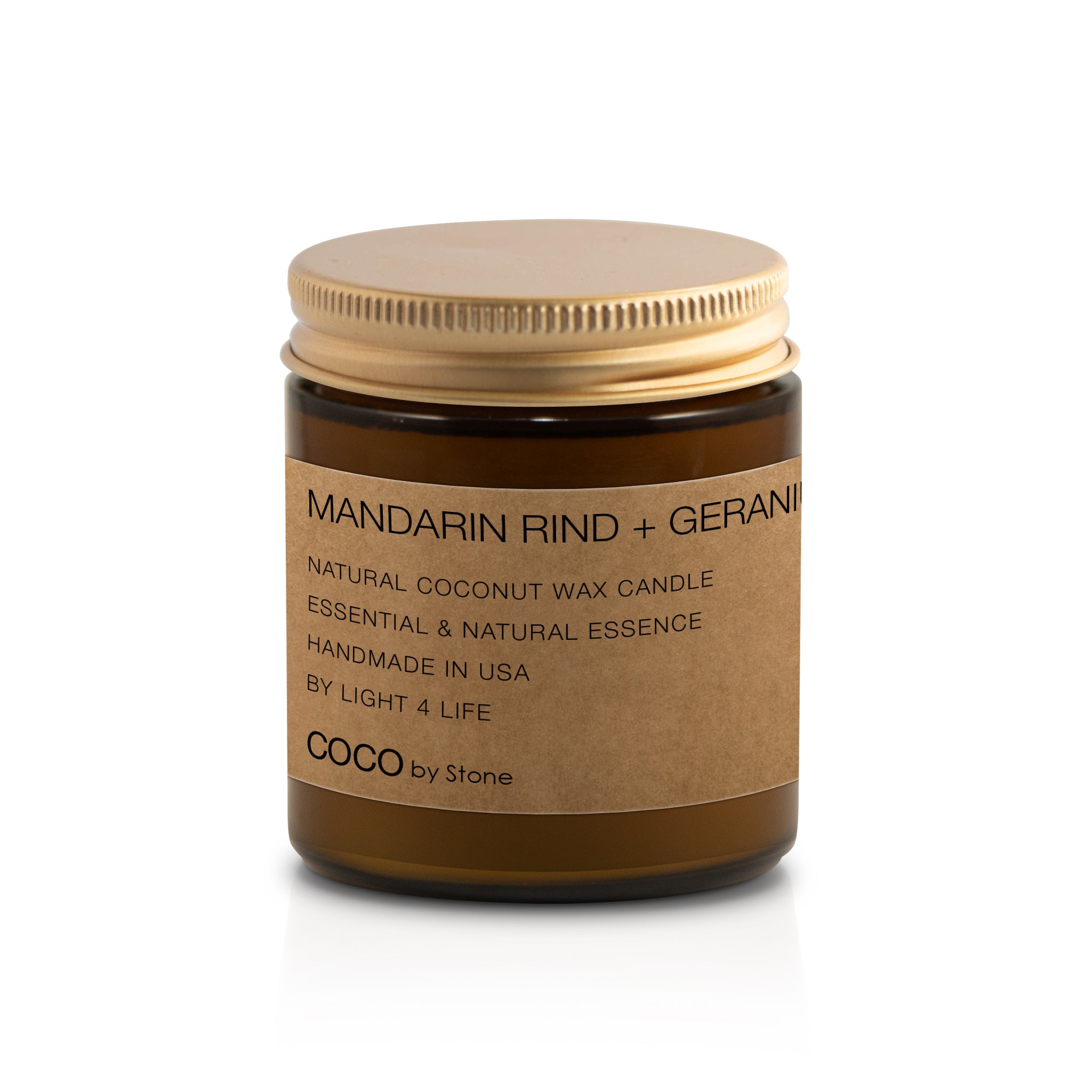3.5oz Mandarin Rind + Geranium Coconut Wax Candle