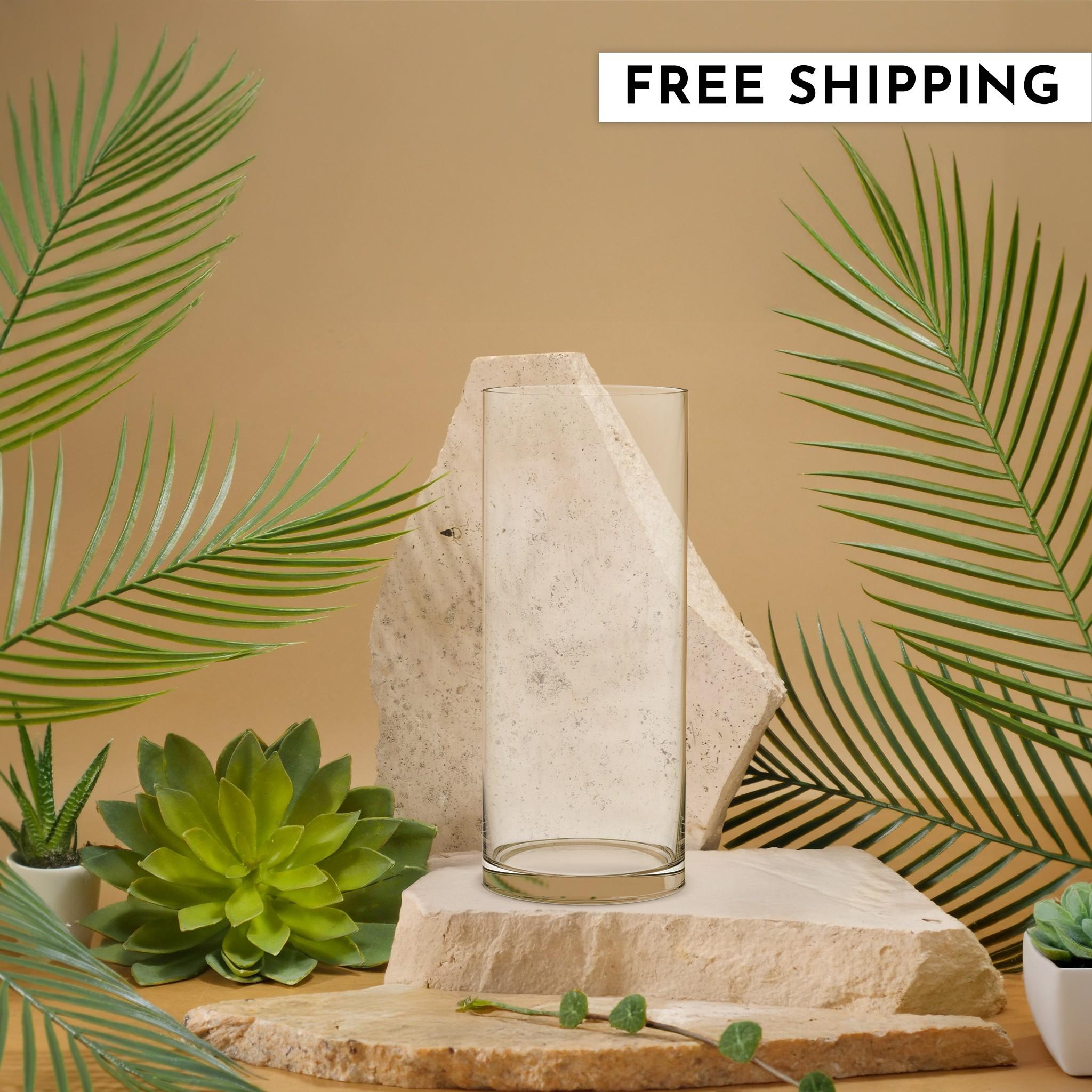 Stone Candles Candle Holder Glass Vessel 5"x12"